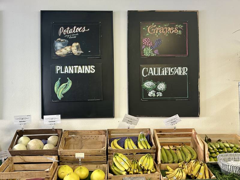 Hand-painted chalkboard produce art